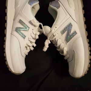 White and metallic new balance